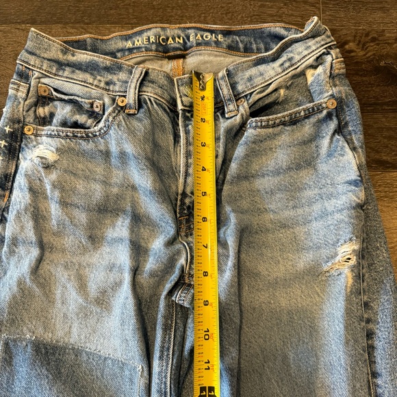 American Eagle size 0 Regular Strigid 90s Straight Jeans Distressed - Picture 8 of 14